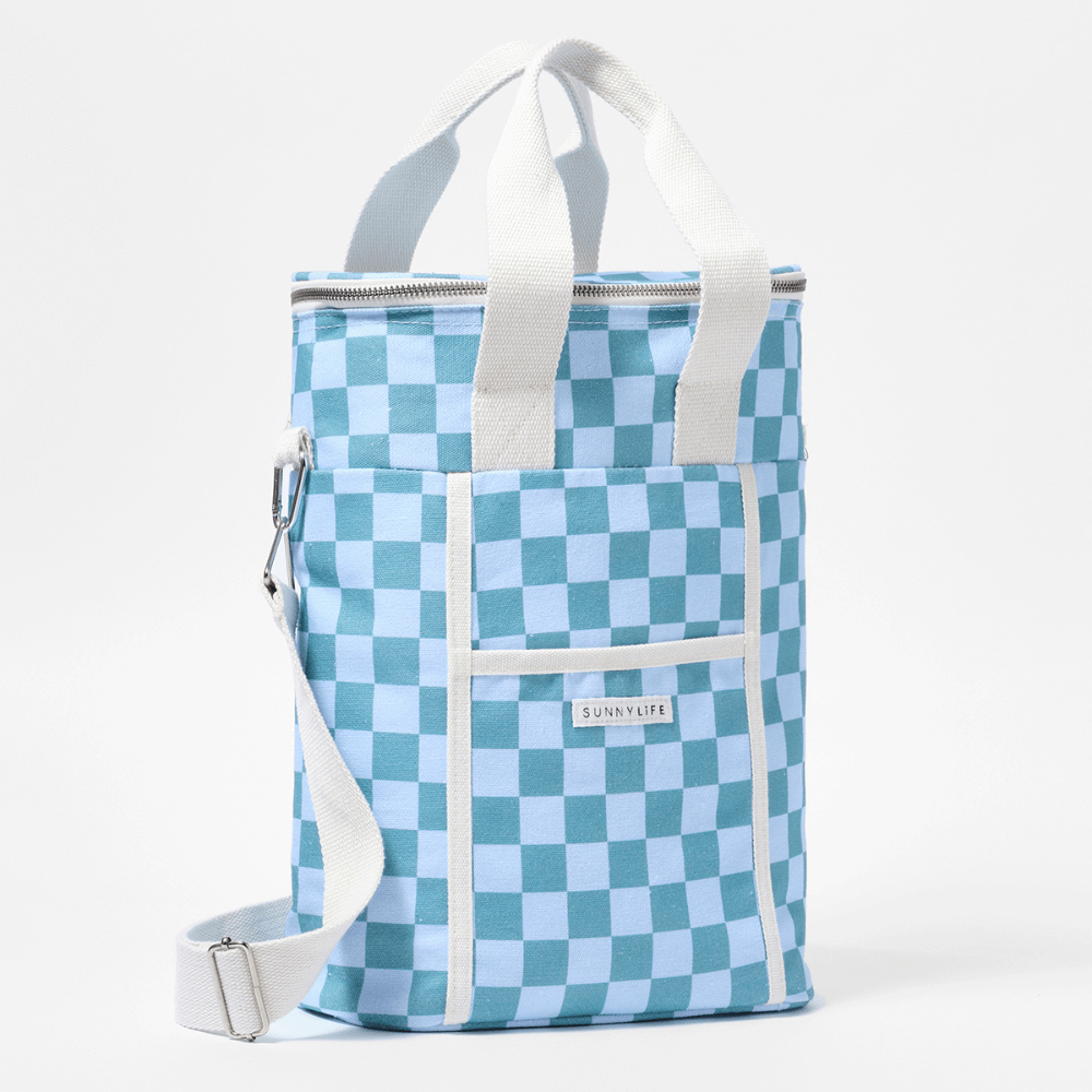 SUNNYLiFE Canvas Drinks Bag Jardin Ocean - Blue