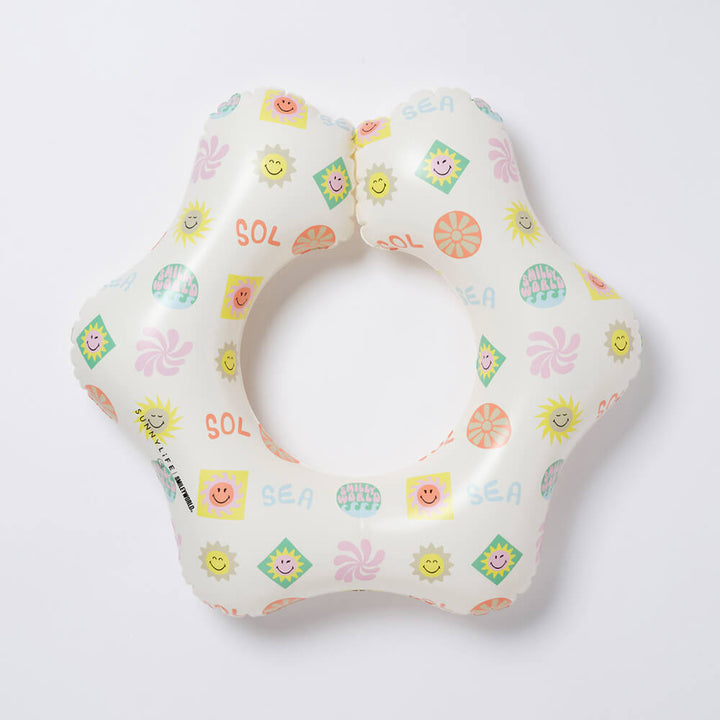 SUNNYLiFE Inflatable Kiddy Float Ring - Smiley World Sol Sea