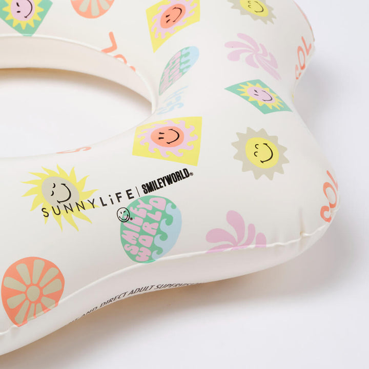 SUNNYLiFE Inflatable Kiddy Float Ring - Smiley World Sol Sea