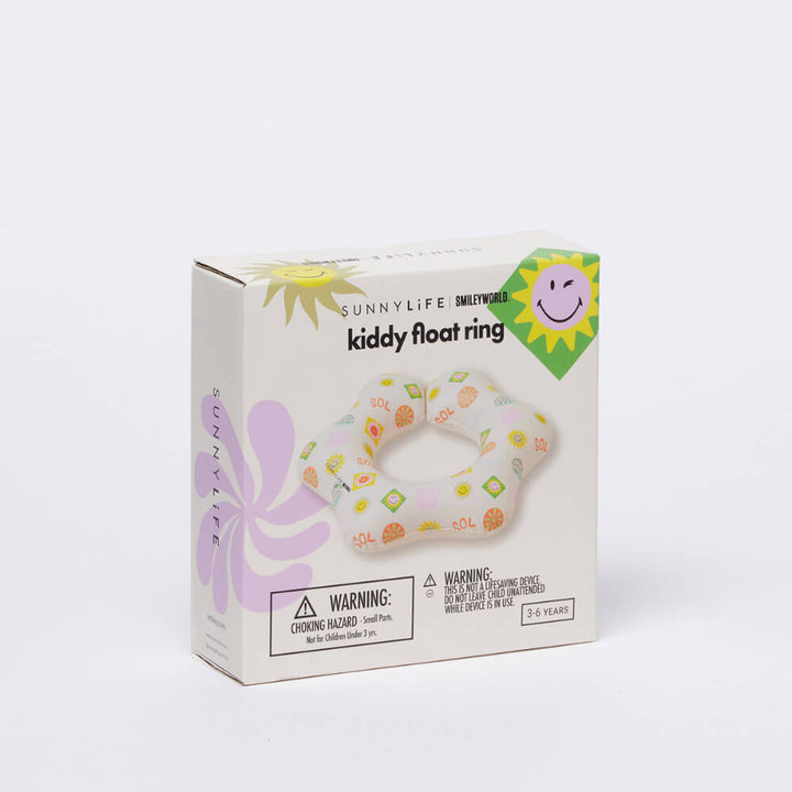 SUNNYLiFE Inflatable Kiddy Float Ring - Smiley World Sol Sea