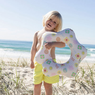 SUNNYLiFE Inflatable Kiddy Float Ring - Smiley World Sol Sea