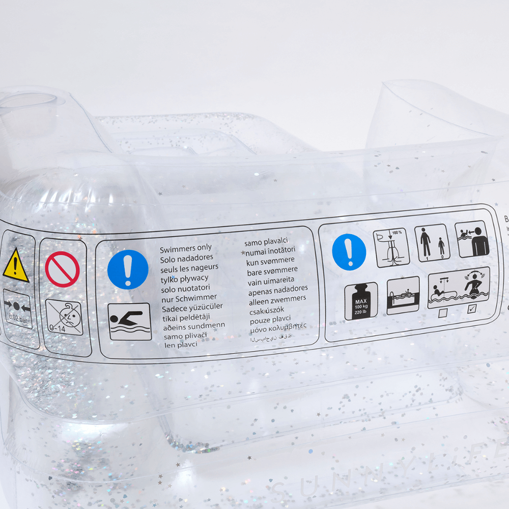 SUNNYLiFE inflatable glitter Lilo Chair - Transparent