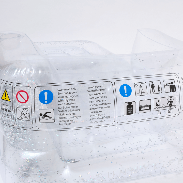 SUNNYLiFE inflatable glitter Lilo Chair - Transparent