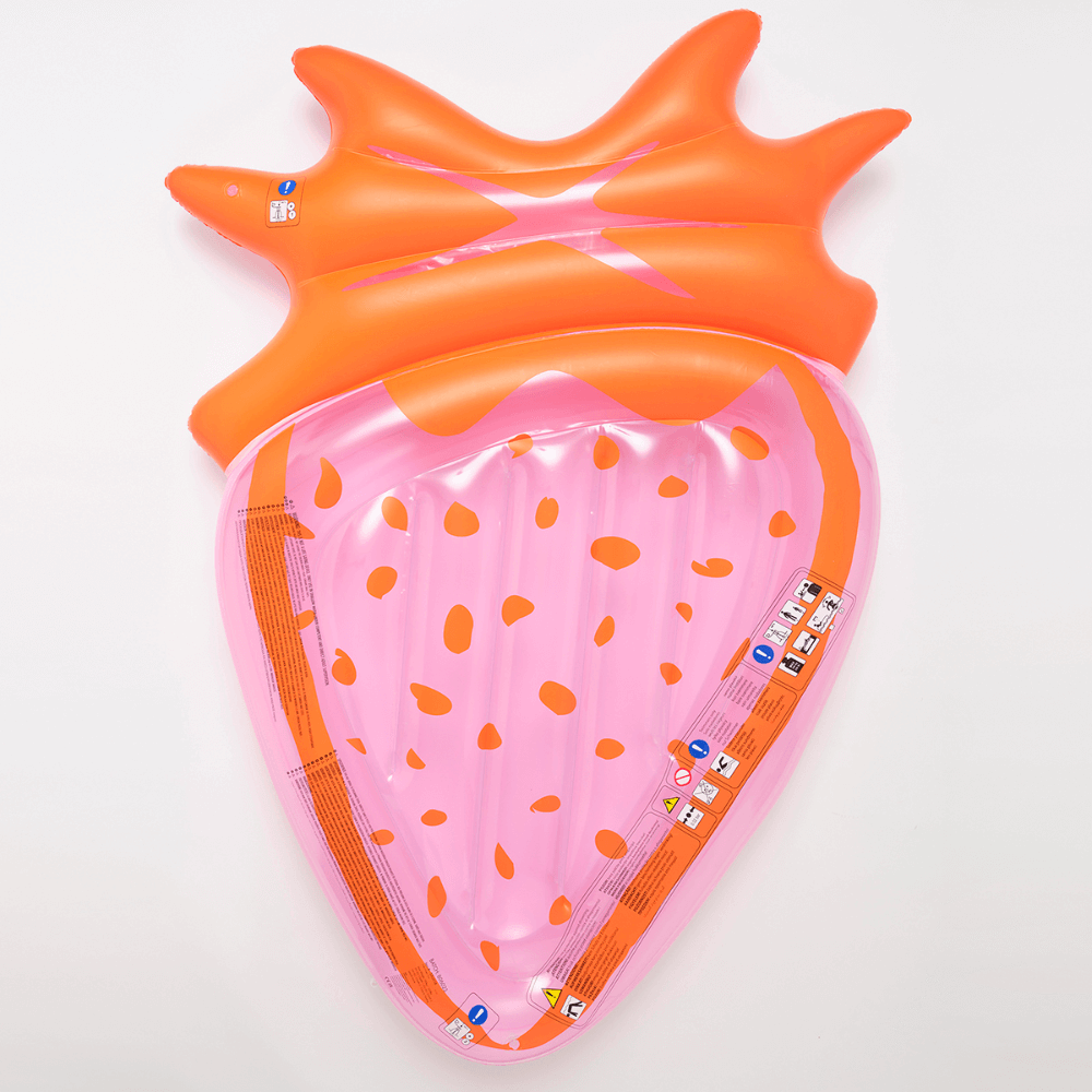 SUNNYLiFE inflatable Luxe Lie-On Float Strawberry Pink Berry - Pink