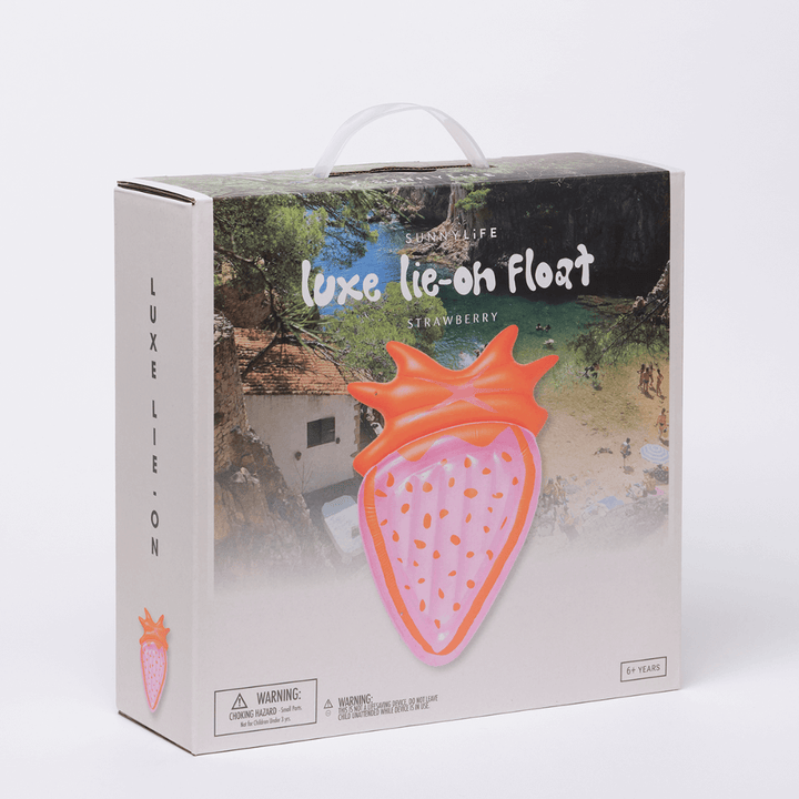 SUNNYLiFE inflatable Luxe Lie-On Float Strawberry Pink Berry - Pink