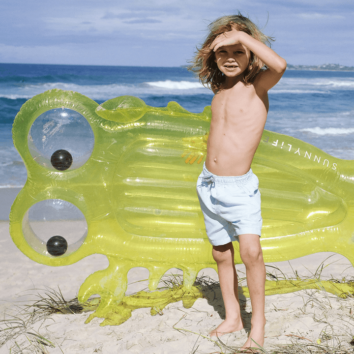 SUNNYLiFE inflatable Luxe Lie-On Float Sonny the Sea Creature - Yellow