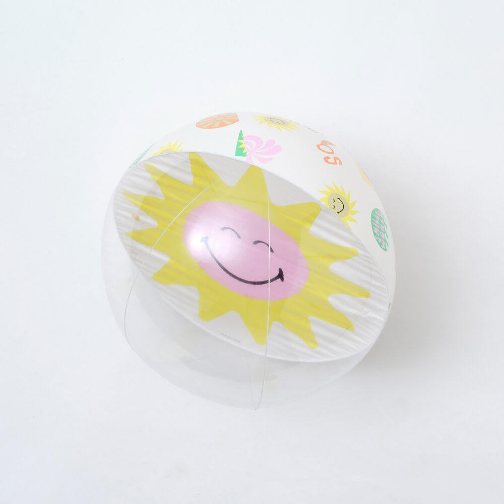 SUNNYLiFE Inflatable Pool Ring &amp; Ball Set - Smiley World Sol Sea