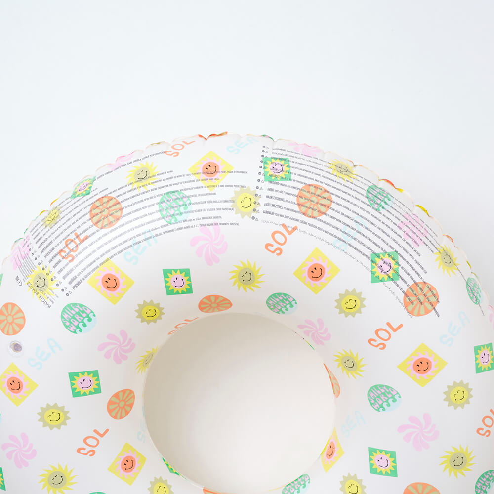 SUNNYLiFE Inflatable Pool Ring &amp; Ball Set - Smiley World Sol Sea