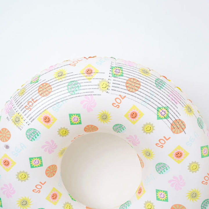 SUNNYLiFE Inflatable Pool Ring &amp; Ball Set - Smiley World Sol Sea