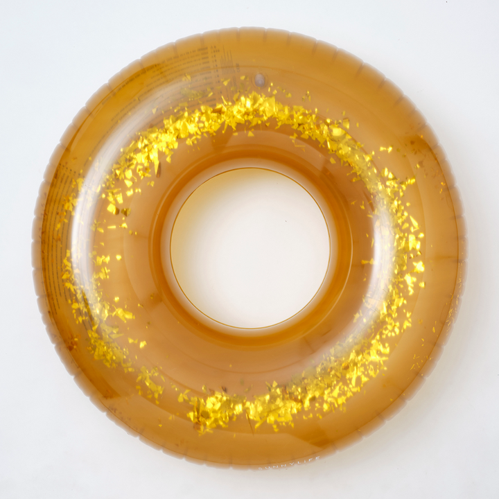 SUNNYLiFE Gold Color Iinflatable Pool Ring Disco Gold