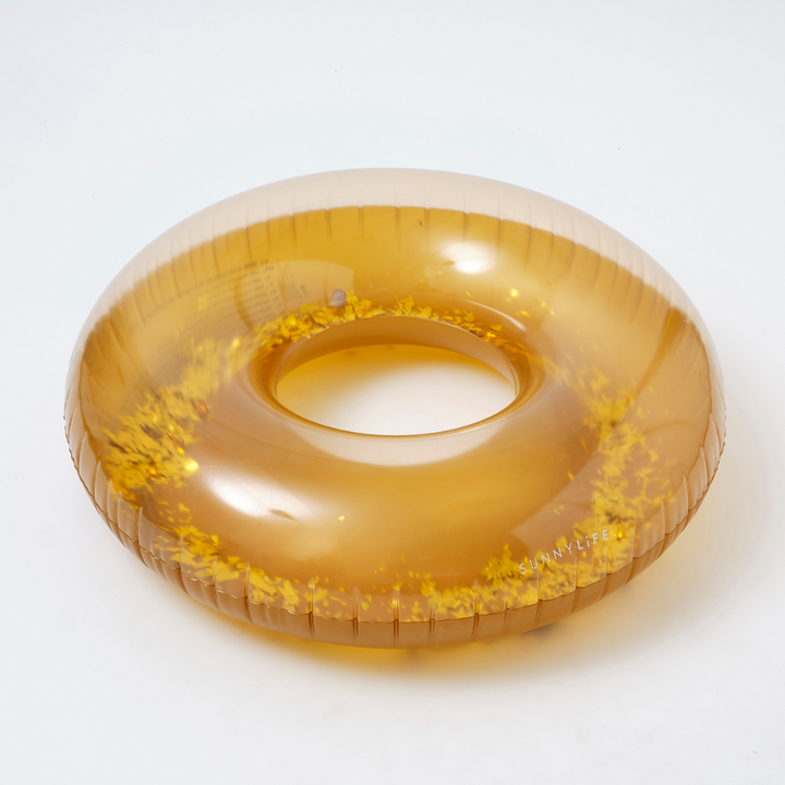 SUNNYLiFE Gold Color Iinflatable Pool Ring Disco Gold