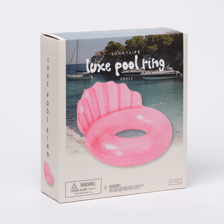 SUNNYLiFE inflatable Luxe Pool Ring Shell Bubblegum - Pink