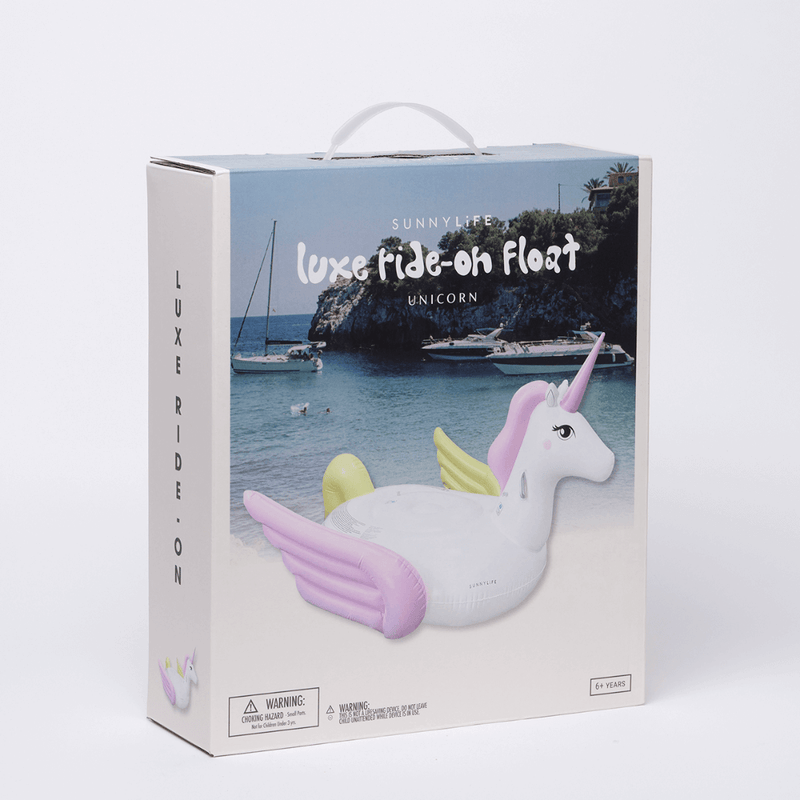 SUNNYLiFE inflatable Unicorn Luxe Ride-On Float - Pastel