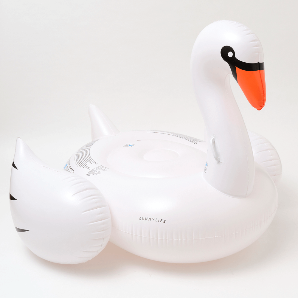 SUNNYLiFE inflatable Luxe Ride-On Float Swan - White