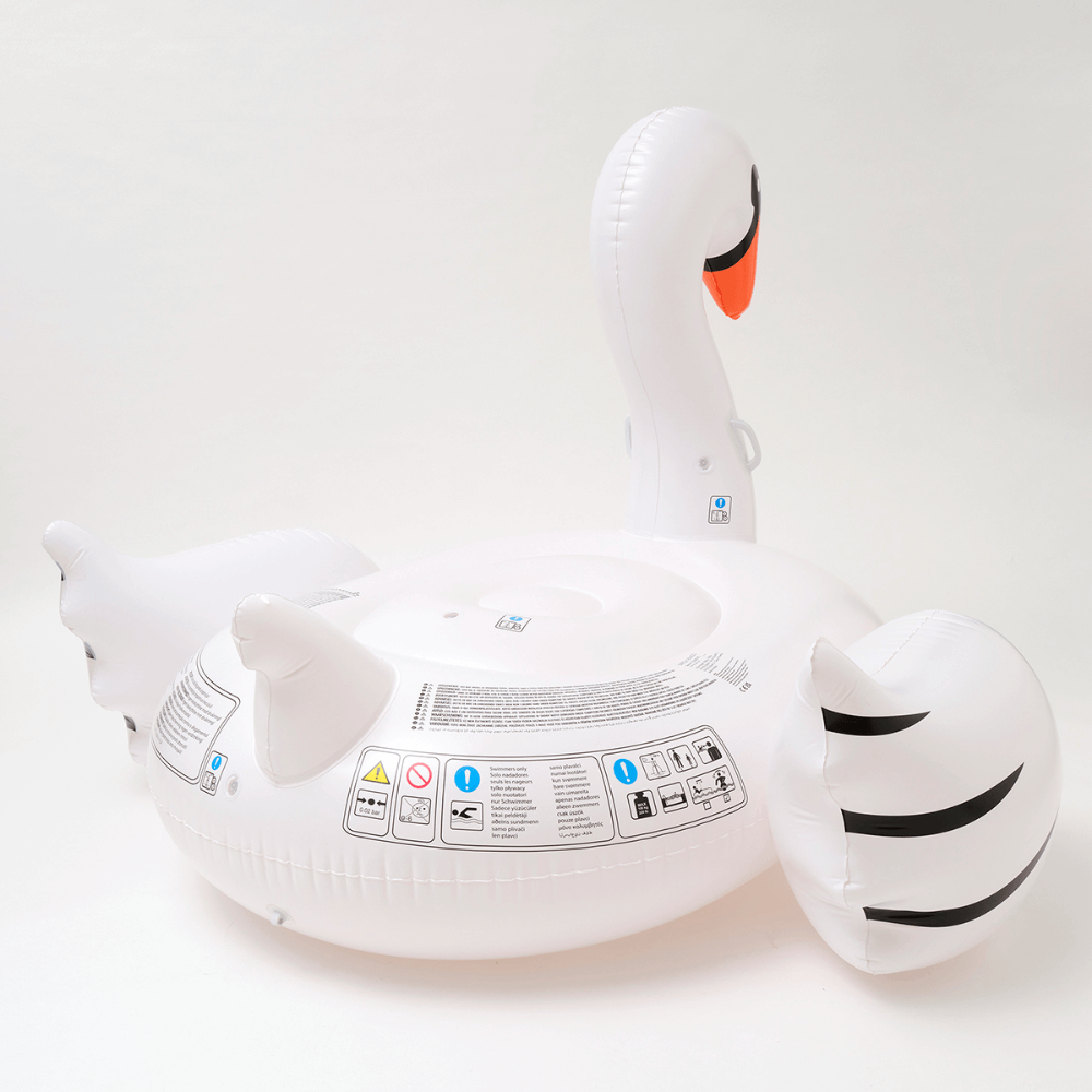 SUNNYLiFE inflatable Luxe Ride-On Float Swan - White