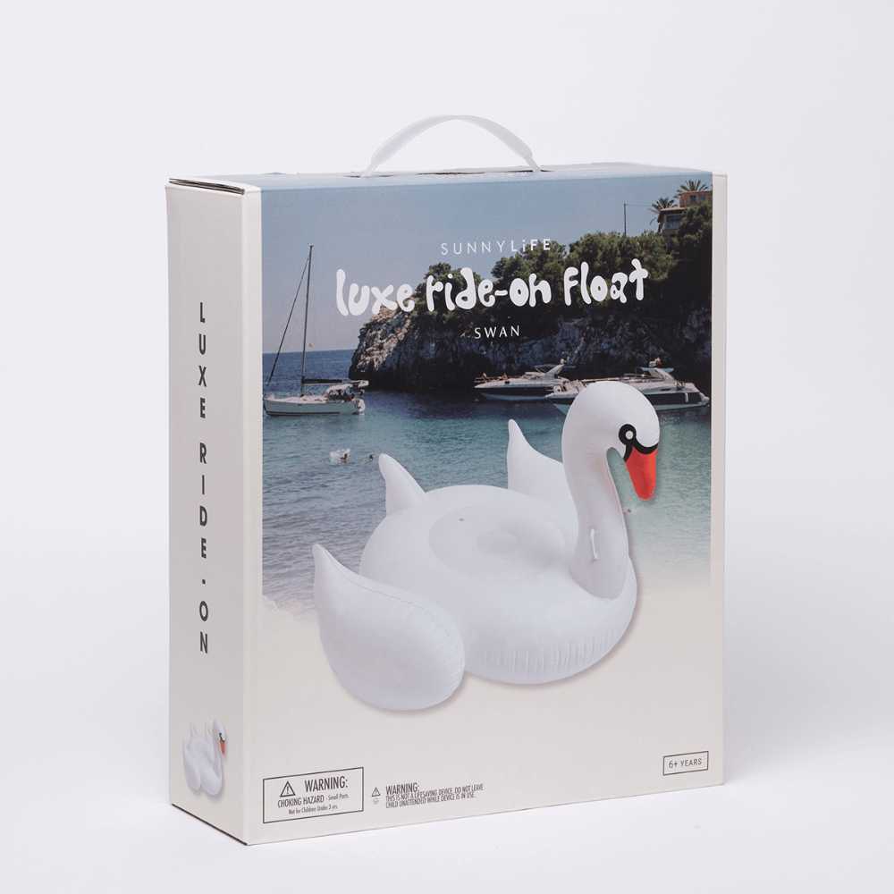 SUNNYLiFE inflatable Luxe Ride-On Float Swan - White