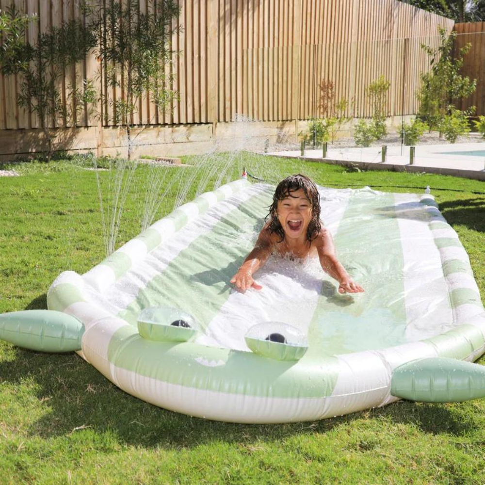 SUNNYLiFE Inflatable Slip and Slide Shark - Khaki
