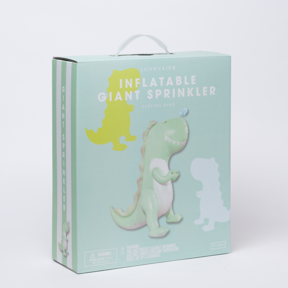 SUNNYLiFE Inflatable Giant Sprinkler Surfing Dino