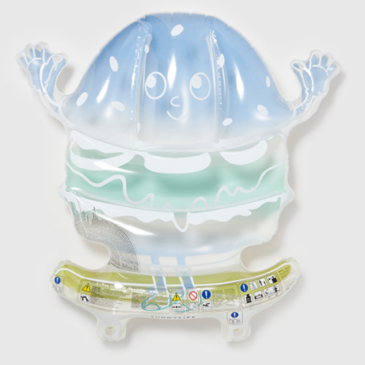 SUNNYLiFE Kids Lie-On Float Burger Boy The Sea Kids Blue-Lime