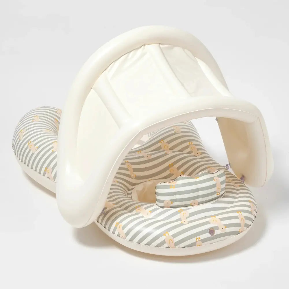 SUNNYLiFE Float Together Baby Seat Duck Sage Stripe