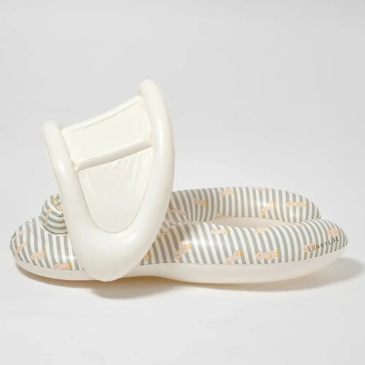 SUNNYLiFE Float Together Baby Seat Duck Sage Stripe