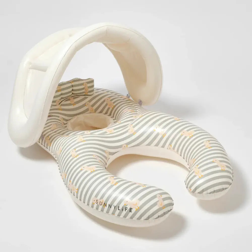 SUNNYLiFE Float Together Baby Seat Duck Sage Stripe