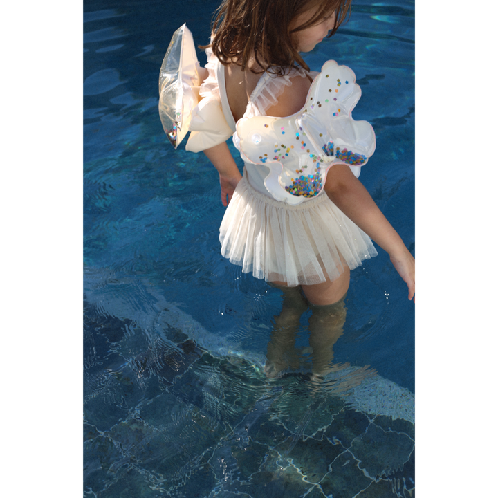 SUNNYLiFE Kids Inflatable Arm Bands Cotton Candy Glitter