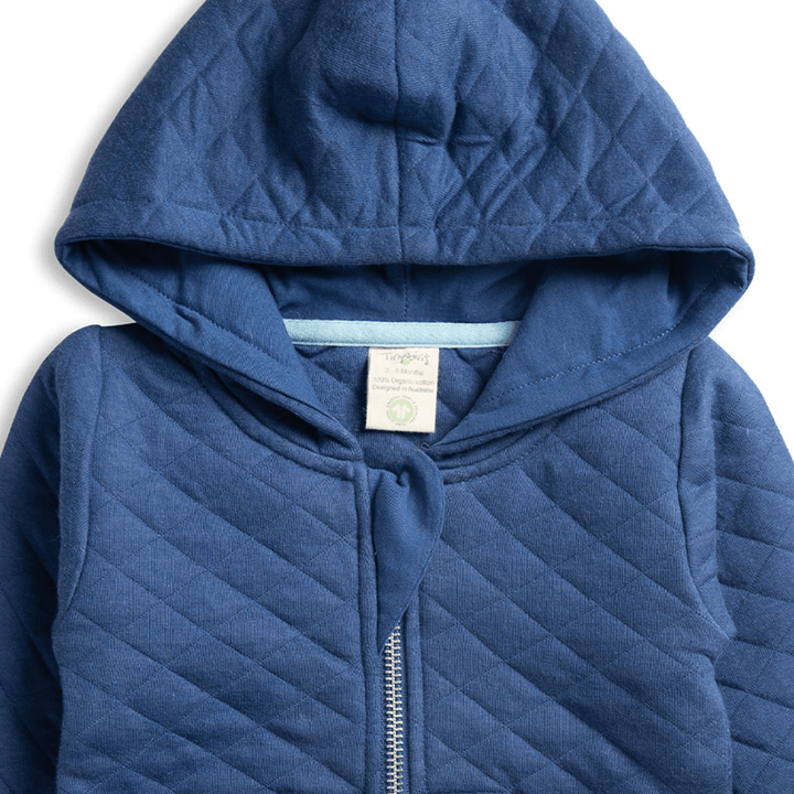 Tiny Twig Quilted Hoodie - Sapphire