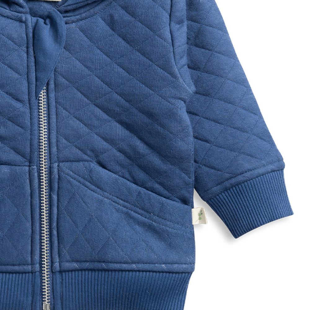 Tiny Twig Quilted Hoodie - Sapphire