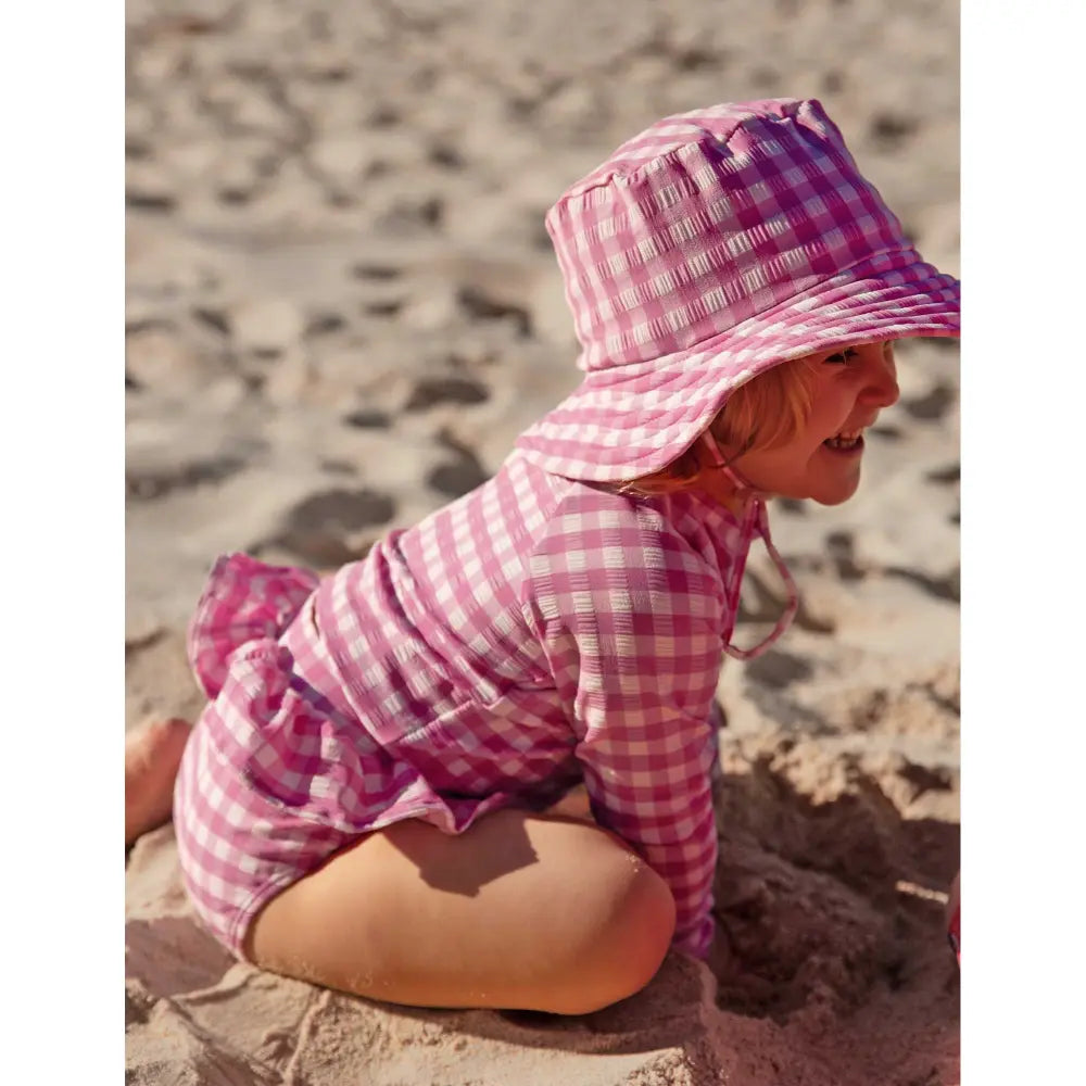 Purebaby Unisex Fig Long Sleeve Rashie Set - Gingham