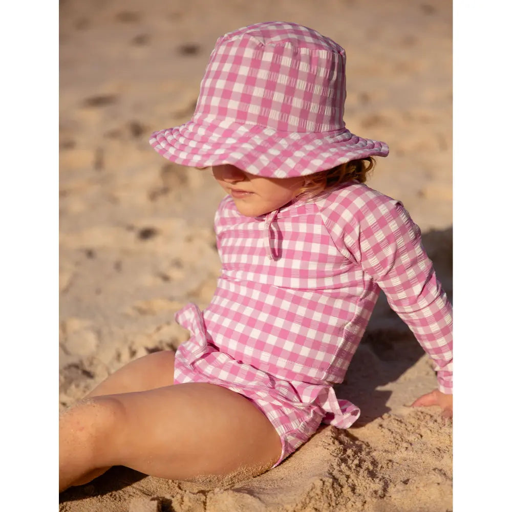 Purebaby Unisex Fig Long Sleeve Rashie Set - Gingham