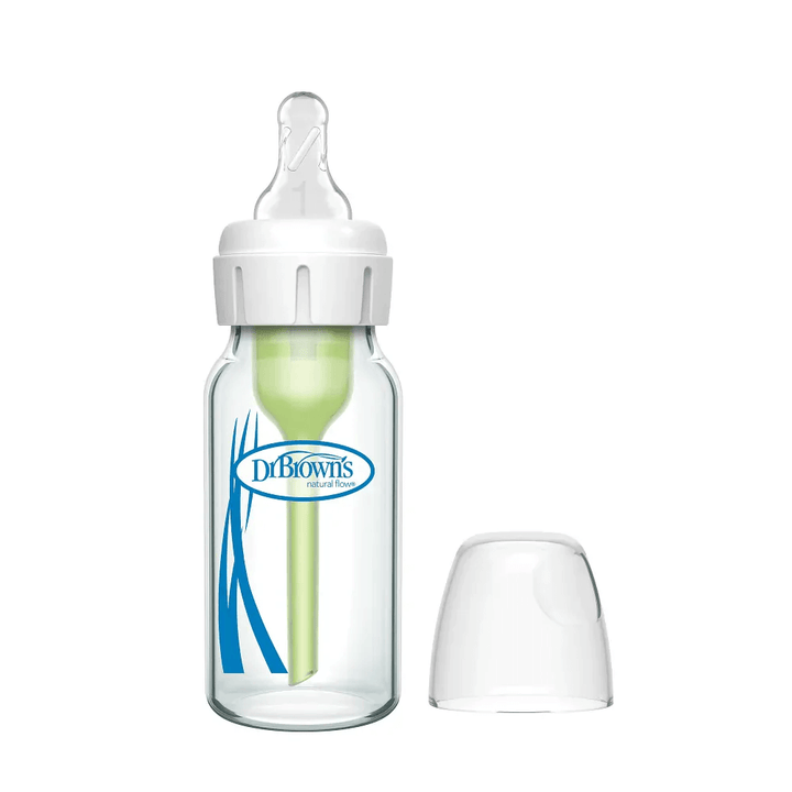 Dr. Brown’s Options+ Anti-Colic Narrow Glass Baby Bottle, 120 ml (4 oz)- Pack of 1