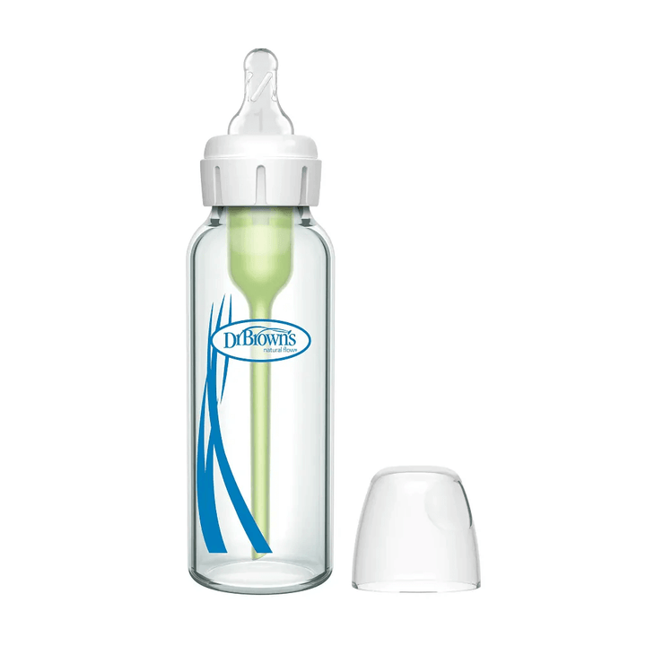 Dr. Brown’s Options + Anti-Colic Narrow Glass Baby Bottle, 250 ml (8 oz)- Pack of 1