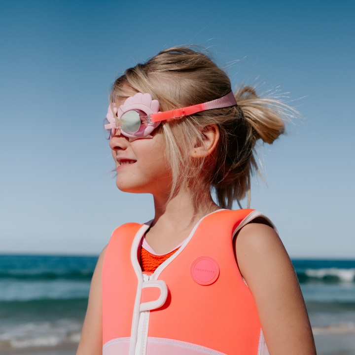 SUNNYLiFE Melody the Mermaid Mini Swim Goggles Neon Strawberry