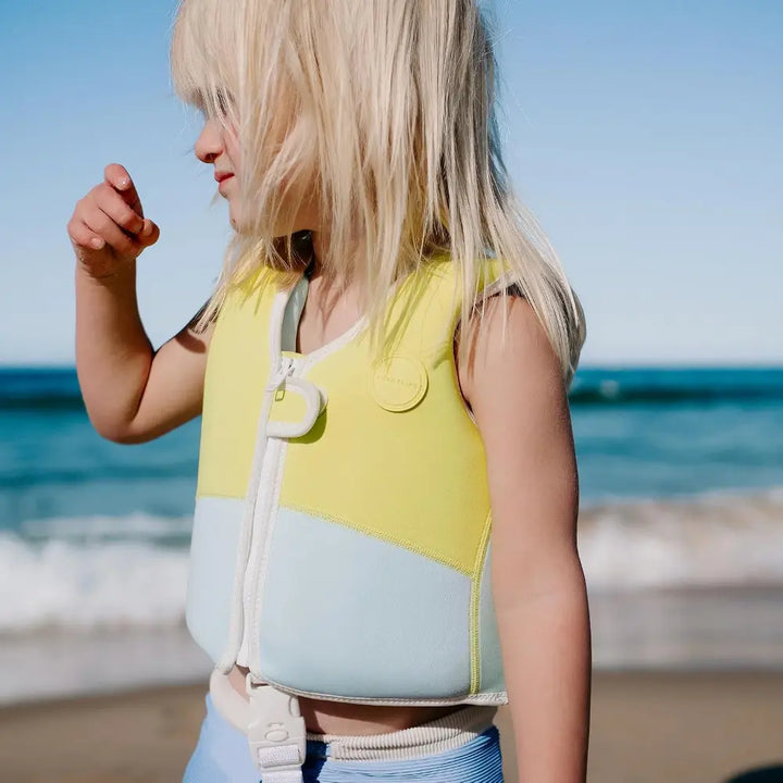 SUNNYLiFE Salty the Shark Swim Vest Neon Yellow
