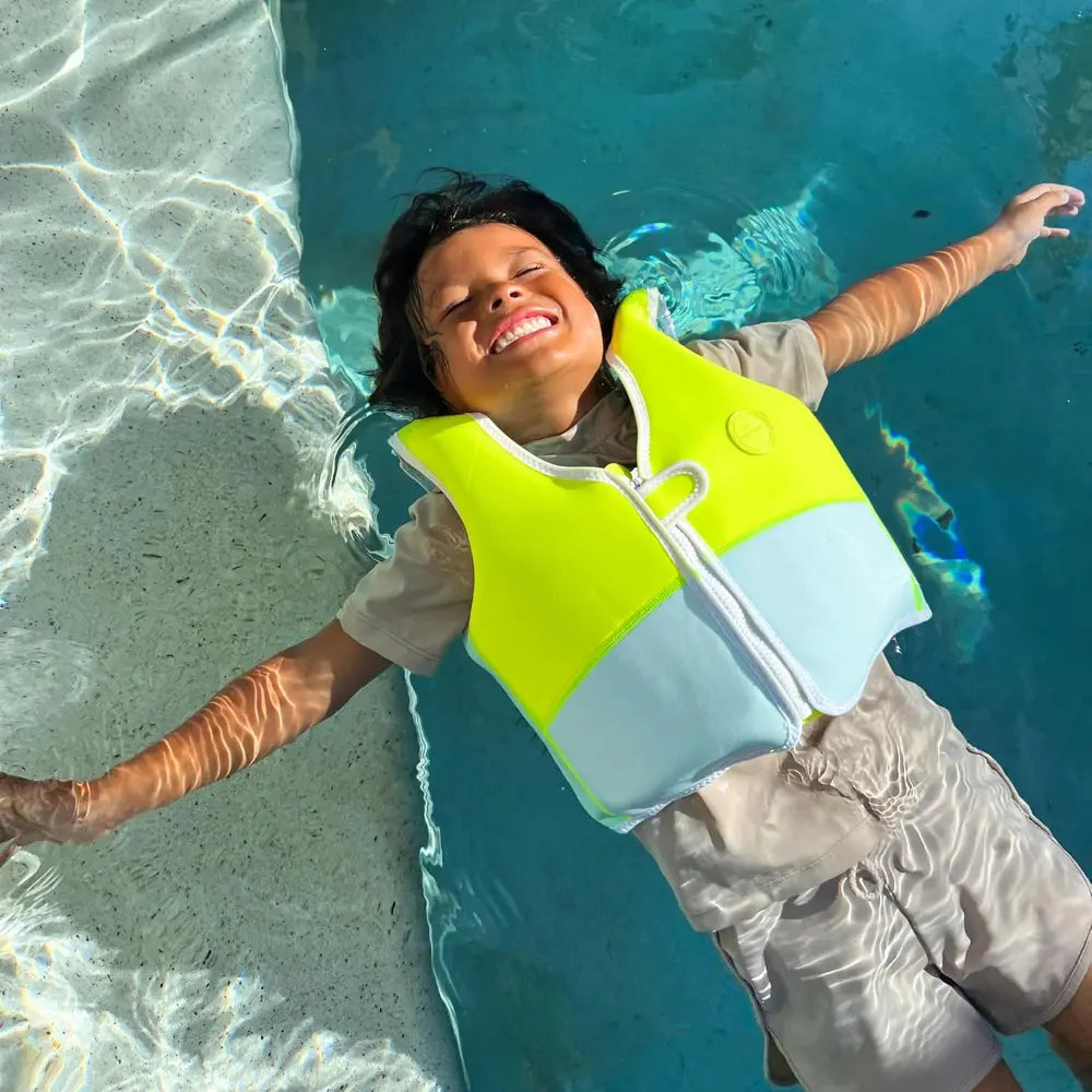 SUNNYLiFE Salty the Shark Swim Vest Neon Yellow