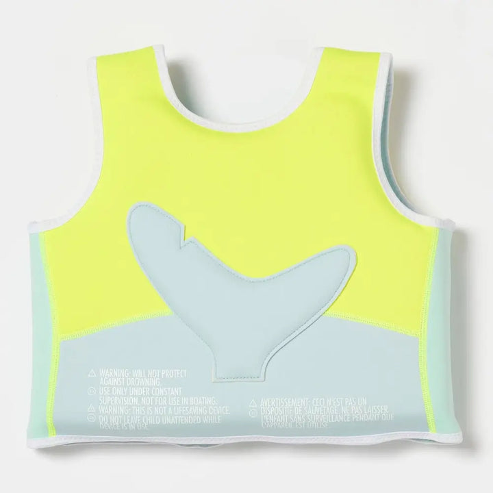 SUNNYLiFE Salty the Shark Swim Vest Neon Yellow