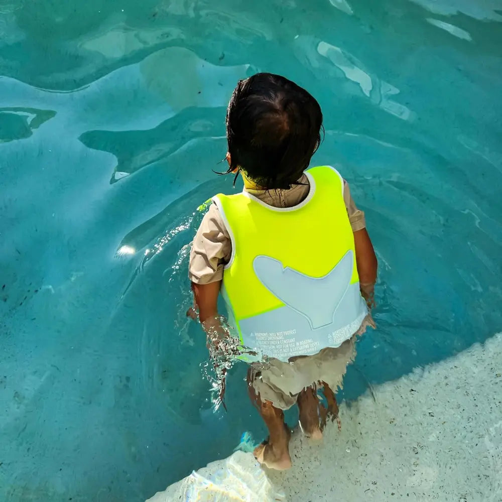 SUNNYLiFE Salty the Shark Swim Vest Neon Yellow