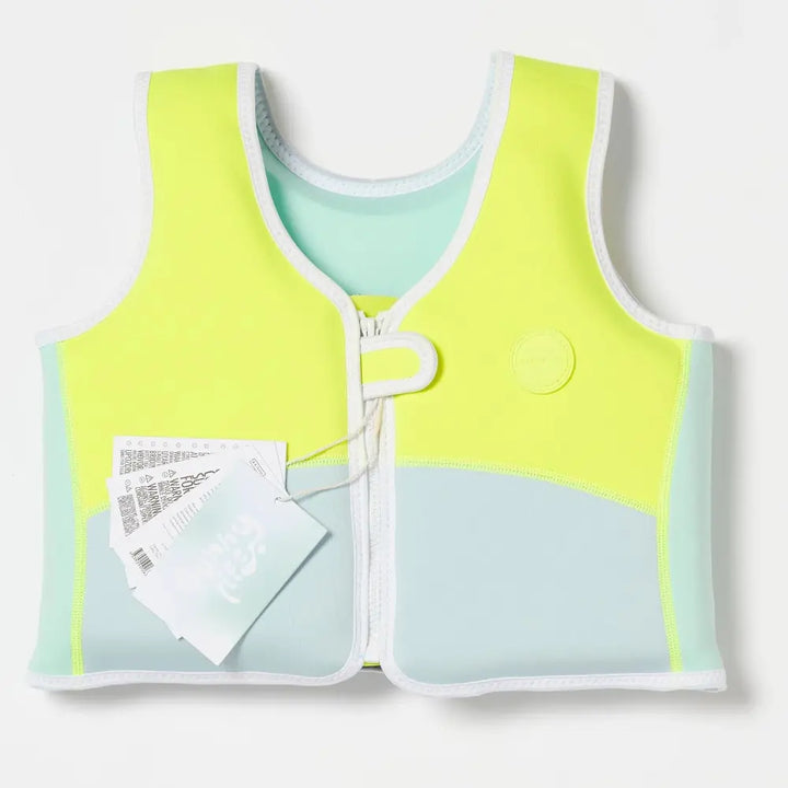 SUNNYLiFE Salty the Shark Swim Vest Neon Yellow