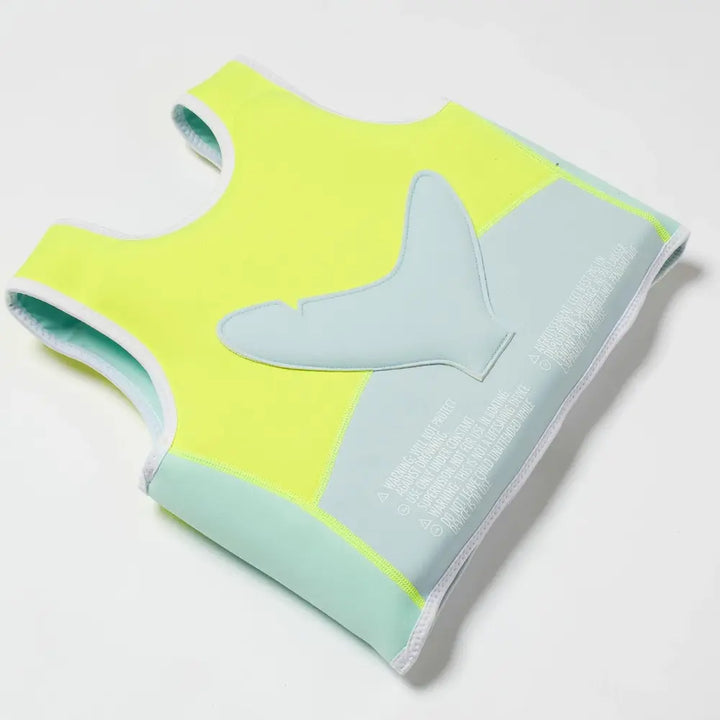 SUNNYLiFE Salty the Shark Swim Vest Neon Yellow