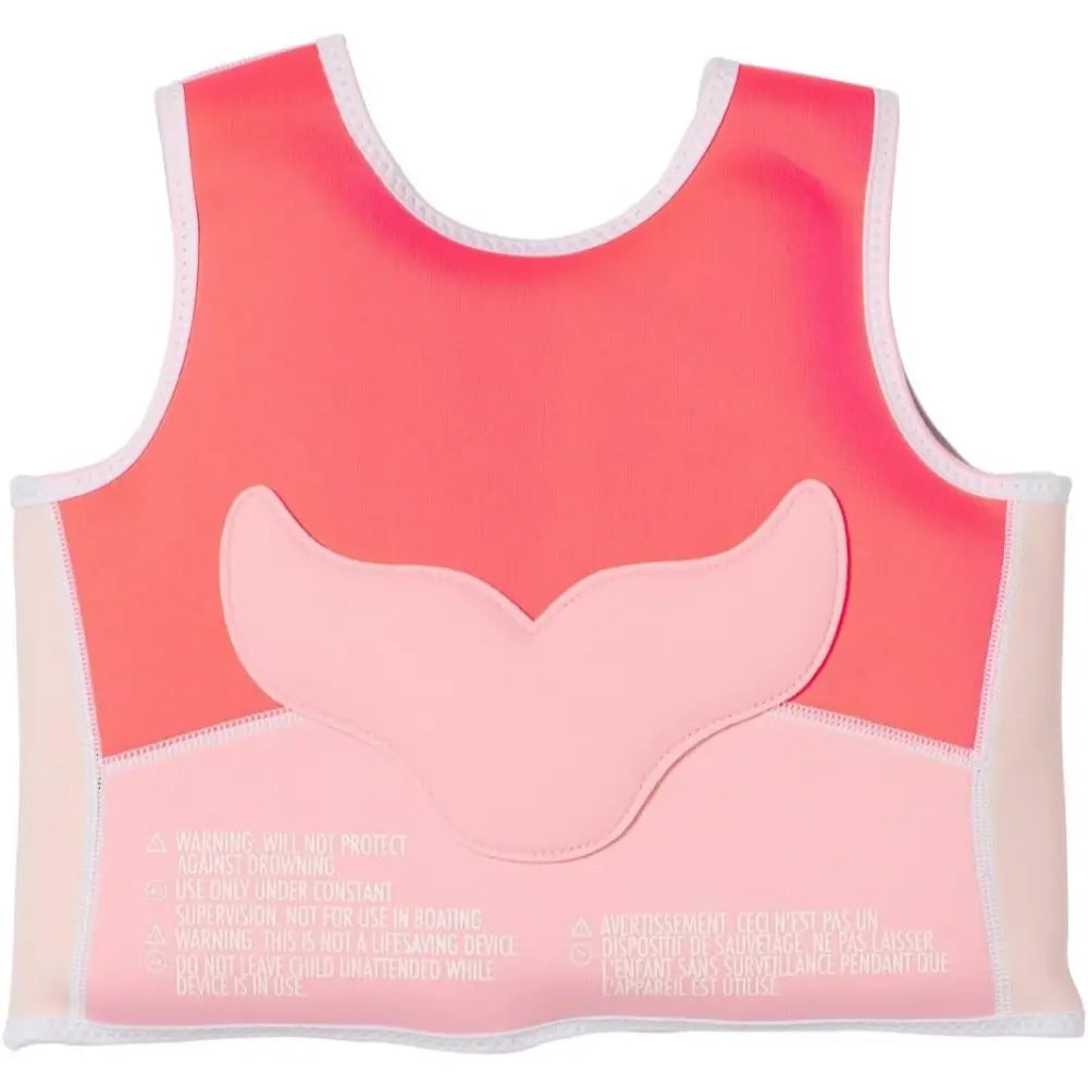 SUNNYLiFE Melody the Mermaid Swim Vest Neon Strawberry