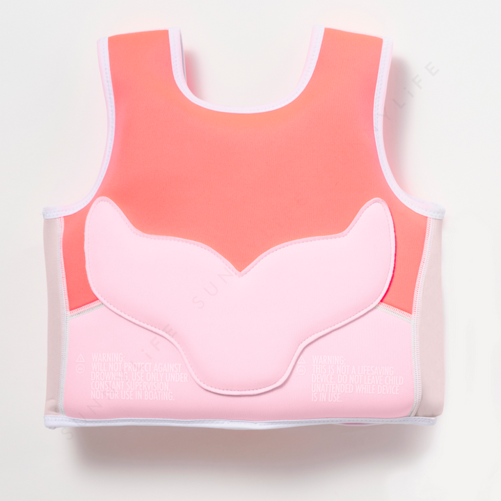 SUNNYLiFE Melody the Mermaid Swim Vest Neon Strawberry