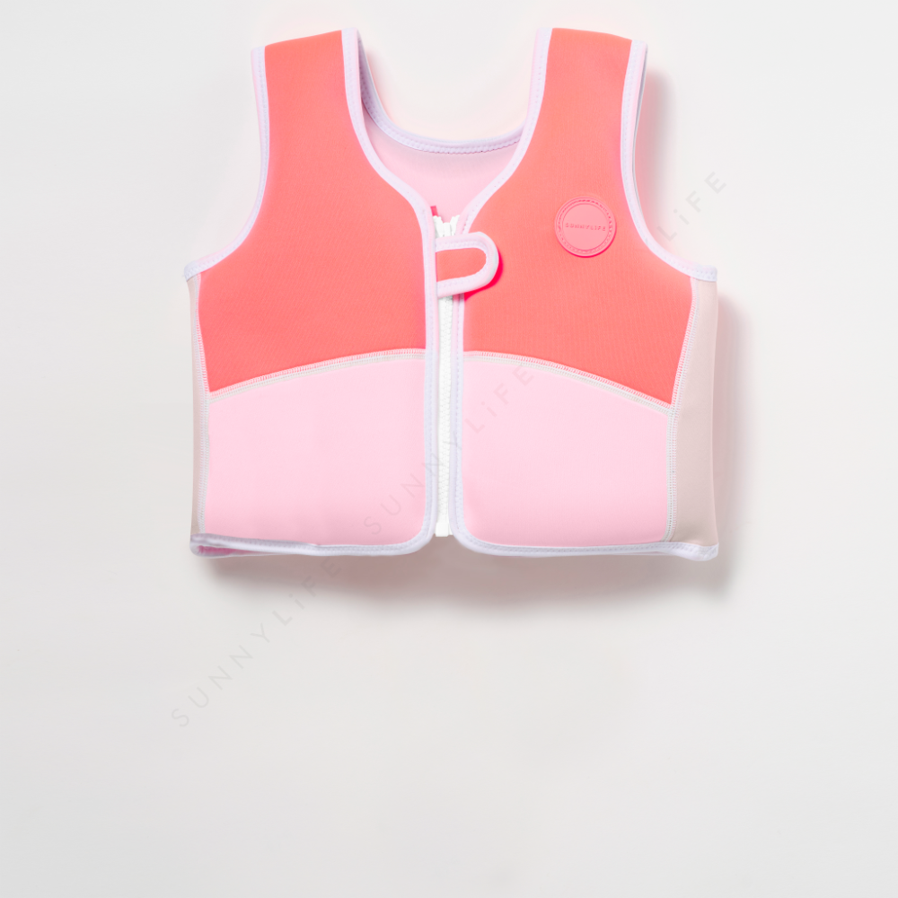 SUNNYLiFE Melody the Mermaid Swim Vest 1-2 Neon Strawberry