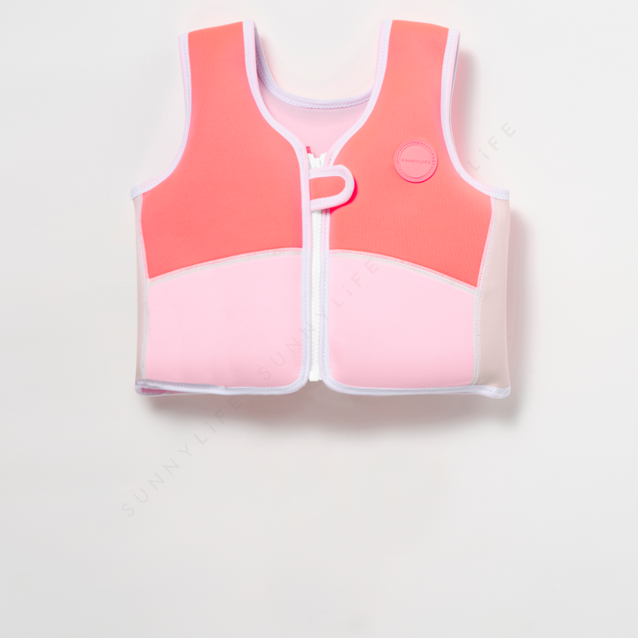 SUNNYLiFE Melody the Mermaid Swim Vest Neon Strawberry