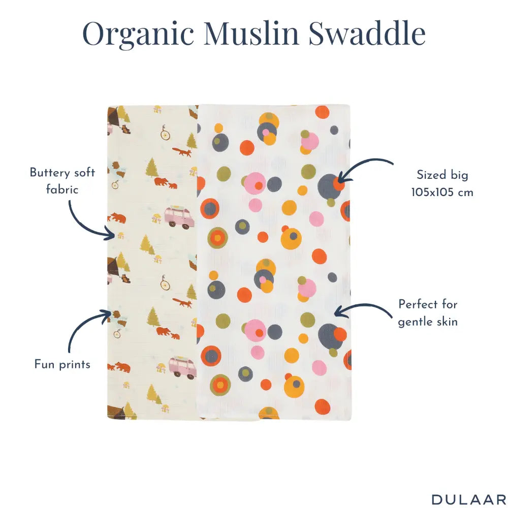 Dulaar Organic Muslin Swaddle (Set of 2)