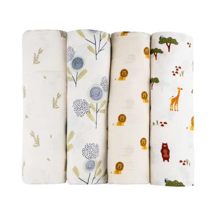 Dulaar Organic Muslin Swaddle for Newborns-Set Of 4 (0 - 12months)