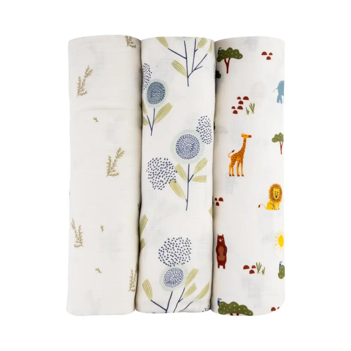 Dulaar Organic Muslin Swaddle (Set of 3)