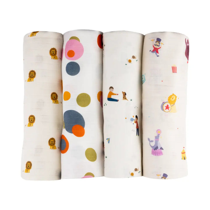 Dulaar Organic Muslin Swaddle for Newborns-Set Of 4 (0 - 12months)