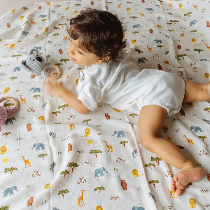 Dulaar Organic Muslin Swaddle for Newborns - Nature &amp; Calm Inspired Prints (0- 12months)