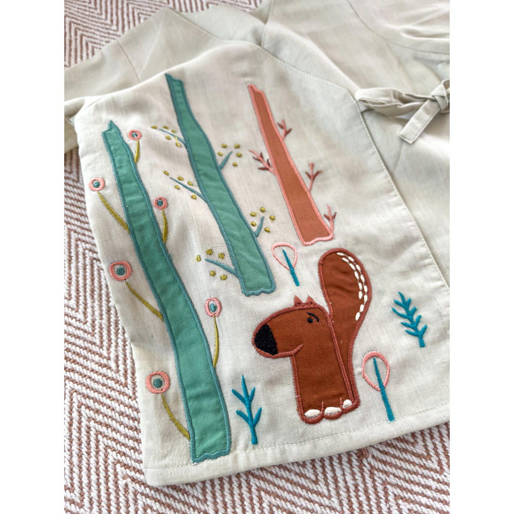 Bhaakur Squirrel Cotton Jhabla Set